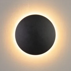 Eclairage mural LED couleur noire extérieur D18 cm - Lunar