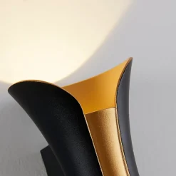 Eclairage mural LED noir intérieur doré IP54 - Foria