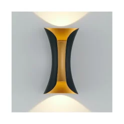 Eclairage mural LED noir intérieur doré IP54 - Foria