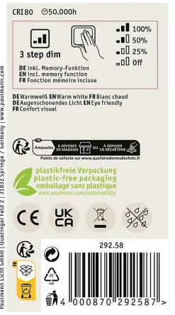 Eco-Line Filament 230 V Ampoule LED E27 Luminaire individuel 1521lm 8,2W 3000K gradable Dépoli