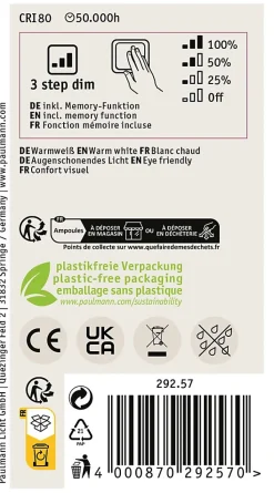 Eco-Line Filament 230 V Ampoule LED E27 Luminaire individuel 1055lm 5,7W 3000K gradable Dépoli