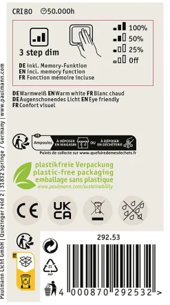 Eco-Line Filament 230 V Ampoule LED E27 Luminaire individuel 1521lm 8,2W 3000K gradable Clair