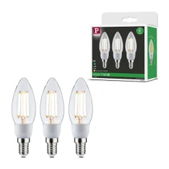 Eco-Line Filament 230 V Bougie LED E14 3x525lm 3x2,5W 3000K Clair