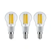 Eco-Line Filament 230 V Sphérique LED E14 Kit de 3 100mm 3x525lm 3x2,5W 3000K Clair