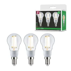 Eco-Line Filament 230 V Sphérique LED E14 Kit de 3 100mm 3x525lm 3x2,5W 3000K Clair