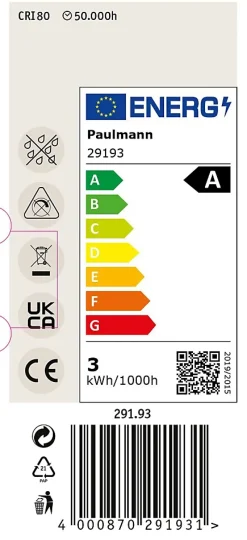 Eco-Line Standard 230 V Réflecteur LED GU10 Kit de 3 3x450lm 3x2,5W 3000K Argent