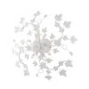 Edera Plafonnier en fer laqué blanc déco effet shabby chic et strass cristal 4 lumières H.22 d.60 BL50-PL4-BCO