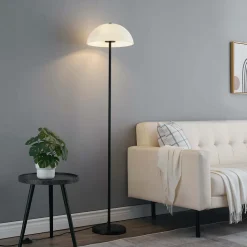 Elégant lampadaire minimaliste abat-jour en verre - Melito