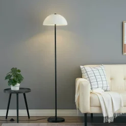 Elégant lampadaire minimaliste abat-jour en verre - Melito