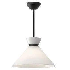 Elstead Alora Mood Halston Plafonnier suspendu dôme contemporain noir mat 1x E27