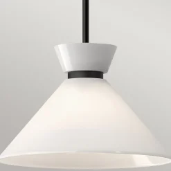 Elstead Alora Mood Halston Plafonnier suspendu dôme contemporain noir mat 1x E27