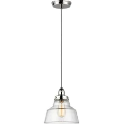 Elstead Baskin - Luminaire suspendu à 1 ampoule en forme de dôme, nickel poli, E27