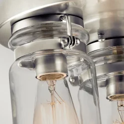 Elstead Brinley - Plafonnier à 3 ampoules, nickel brossé, E27