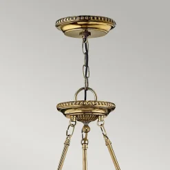 Elstead Cambridge - Grand plafond suspendu à 3 ampoules en laiton poli, E14