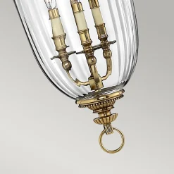 Elstead Cambridge - Grand plafond suspendu à 3 ampoules en laiton poli, E14