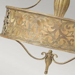 Elstead Carabel - Lustre suspendu rond à 3 ampoules au fini champagne brossé, E27