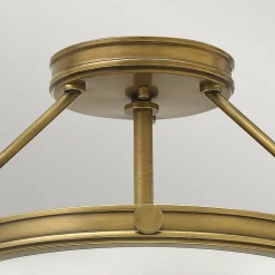 Elstead Collier - Plafonnier semi-affleurant à 3 ampoules, laiton, E14