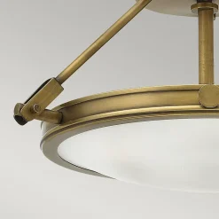 Elstead Collier - Plafonnier semi-affleurant à 3 ampoules, laiton, E14