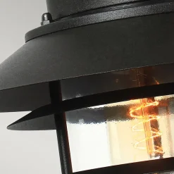 Elstead Copenhagen - Lanterne murale extérieure à 1 ampoule dôme noire IP44, E27