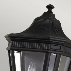 Elstead Cotswold Lane - Demi-lanterne murale extérieure à 2 ampoules noir IP44, E14