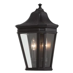 Elstead Cotswold Lane - Demi-lanterne murale extérieure à 2 ampoules noir IP44, E14