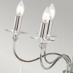 Elstead Finsbury Park - Lustre à 6 bras multiples au fini nickel poli - abat-jour non inclus, E14