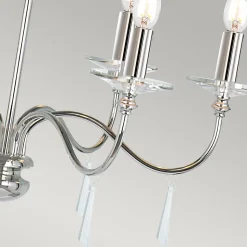 Elstead Finsbury Park - Lustre à 6 bras multiples au fini nickel poli - abat-jour non inclus, E14