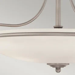 Elstead Griffin - Plafonnier semi-affleurant à 4 ampoules, nickel antique, E27