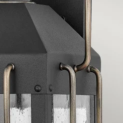 Elstead Hinkley Fitzgerald Lanterne murale d'extérieur noir texturé avec bronze bruni, IP44