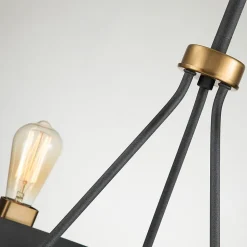 Elstead Hinkley Silas Plafonnier Suspension Cylindrique Zinc Vieilli & Laiton Héritage