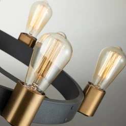 Elstead Hinkley Silas Plafonnier Suspension Cylindrique Zinc Vieilli & Laiton Héritage