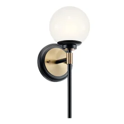 Elstead Kichler Benno Applique de salle de bain contemporaine noire, bronze champagne 3000 K IP44 1x G9