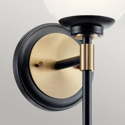 Elstead Kichler Benno Applique de salle de bain contemporaine noire, bronze champagne 3000 K IP44 1x G9