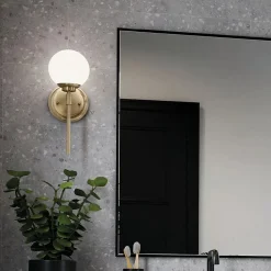 Elstead Kichler Benno Applique de salle de bain contemporaine en bronze champagne 3000 K IP44 1x G9