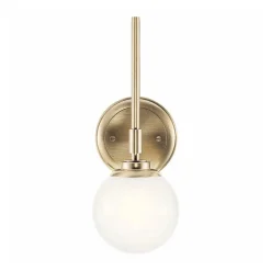 Elstead Kichler Benno Applique de salle de bain contemporaine en bronze champagne 3000 K IP44 1x G9