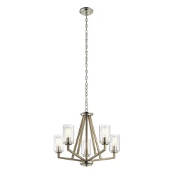 Elstead Kichler Deryn Plafonnier suspendu à bras multiples gris antique vieilli