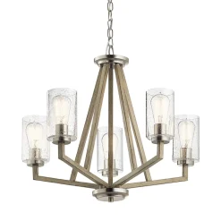 Elstead Kichler Deryn Plafonnier suspendu à bras multiples gris antique vieilli