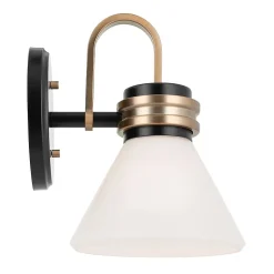 Elstead Kichler Farum Applique de salle de bain classique noire, bronze champagne 3000 K IP44 1x G9