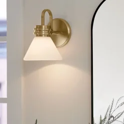 Elstead Kichler Farum Applique de salle de bain classique bronze champagne 3000 K IP44 1x G9