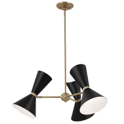 Elstead Kichler Phix Plafonnier suspendu multi-bras contemporain en bronze champagne, noir, 6 ampoules E27