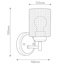 Elstead Kichler Winslow Applique murale classique en laiton naturel, abat-jour en verre, 1 culot E27