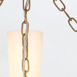 Elstead Kristy Suspension cylindrique contemporaine dorée vieillie, 3 ampoules E27