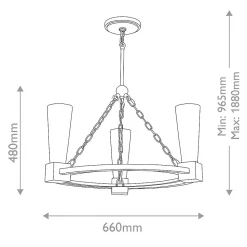 Elstead Kristy Suspension cylindrique contemporaine dorée vieillie, 3 ampoules E27