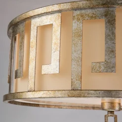 Elstead Lemuria - Grand plafonnier rond à 3 ampoules à montage double, or, E27