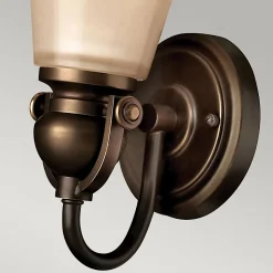 Elstead Mayflower - Applique murale à 1 ampoule, abat-jour en verre bronze antique, E27