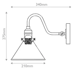 Elstead Provence Applique murale dôme classique en laiton vieilli, noir mat, 1 ampoule E27