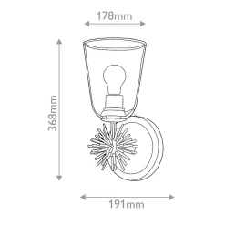 Elstead Staring Applique murale contemporaine en or vieilli, abat-jour en verre, 1 culot E27