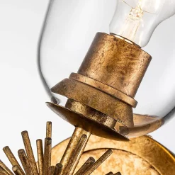 Elstead Staring Applique murale contemporaine en or vieilli, abat-jour en verre, 1 culot E27