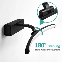 EMKE Applique murale LED pour salle de bain, 40 x 4,8 cm, 4000 K, facile à installer, noir