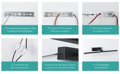 EMKE Lampe miroir LED pour salle de bain, 40 x 20 cm, rotation, éclairage armoire de salle de bain, 4200K, noir